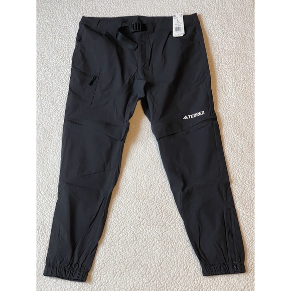 Adidas Terrex Utilitas Zip-Off Hiking Pants Mens Large Black Convertible HN2896